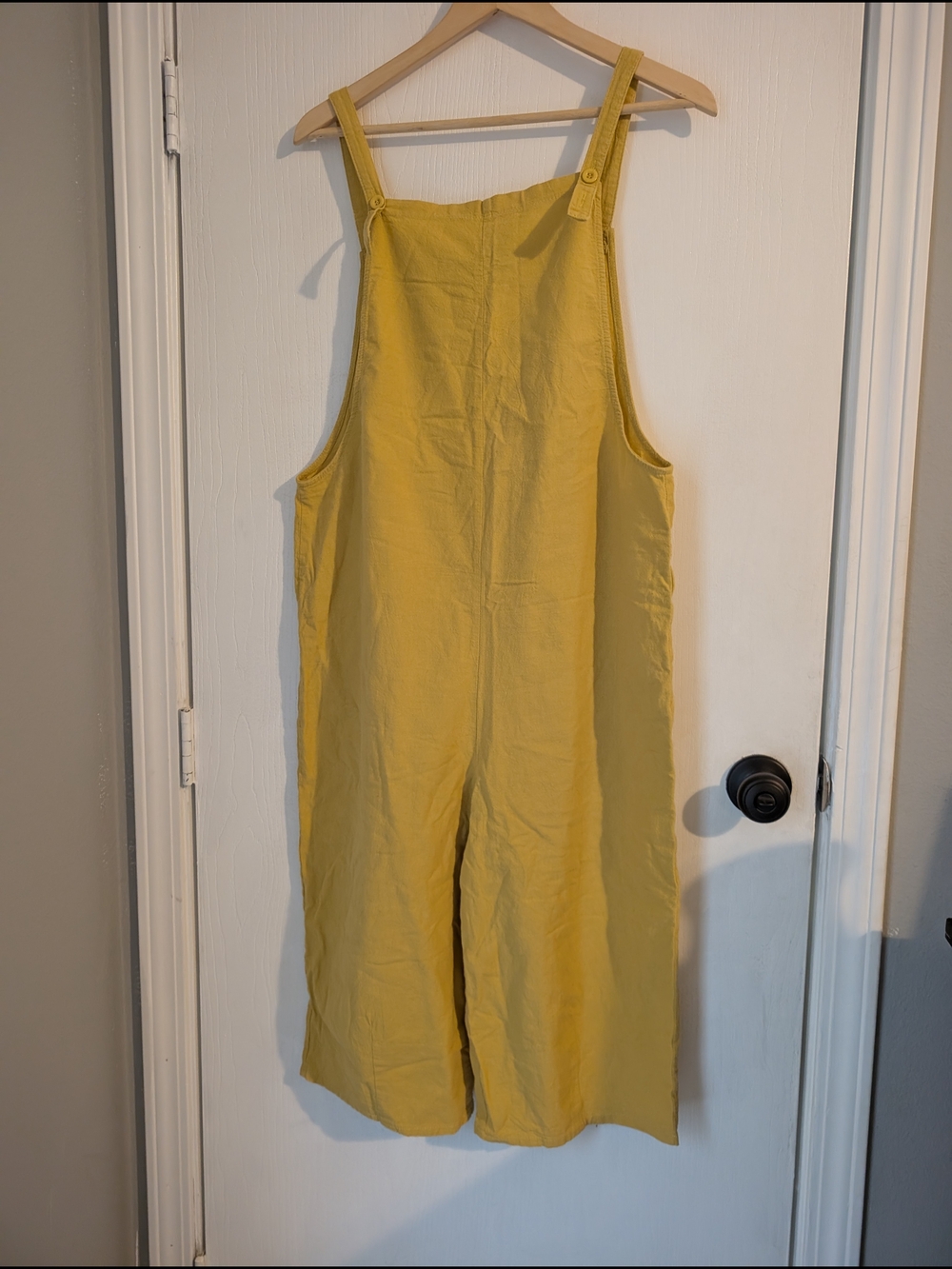 Zanzea Mustard Wide-Leg Linen Jumpsuit